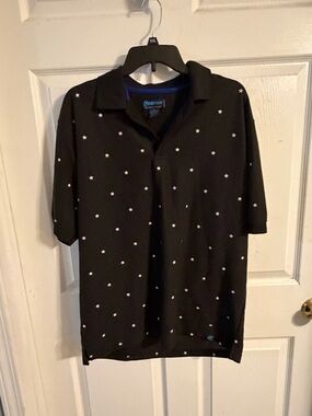 Black Star-Print Polo Shirt for Men
